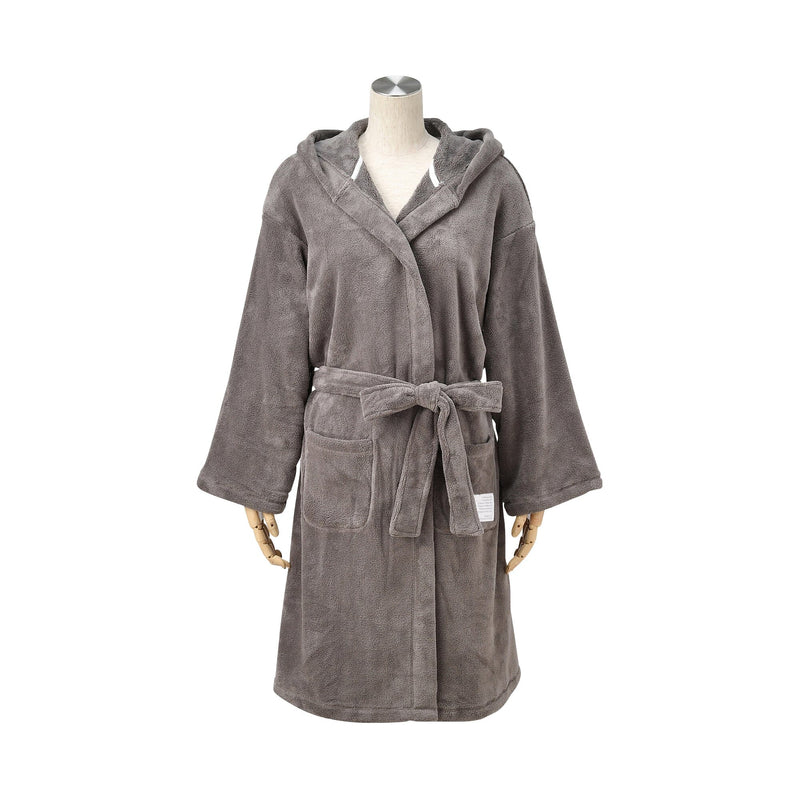 Quick Dry Bath Robe Gray X Brown