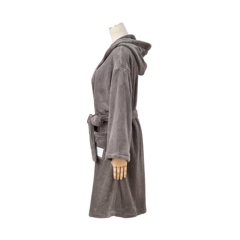 Quick Dry Bath Robe Gray X Brown