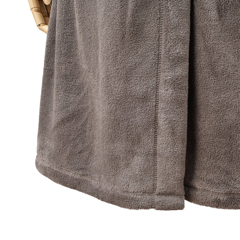 Quick Dry Bath Robe Gray X Brown