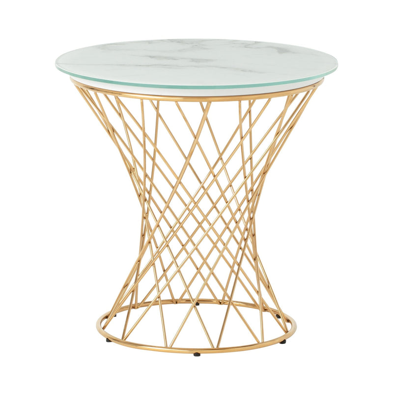 Maglia Side Table Marble X Gold (A) (W500×D500×H490)