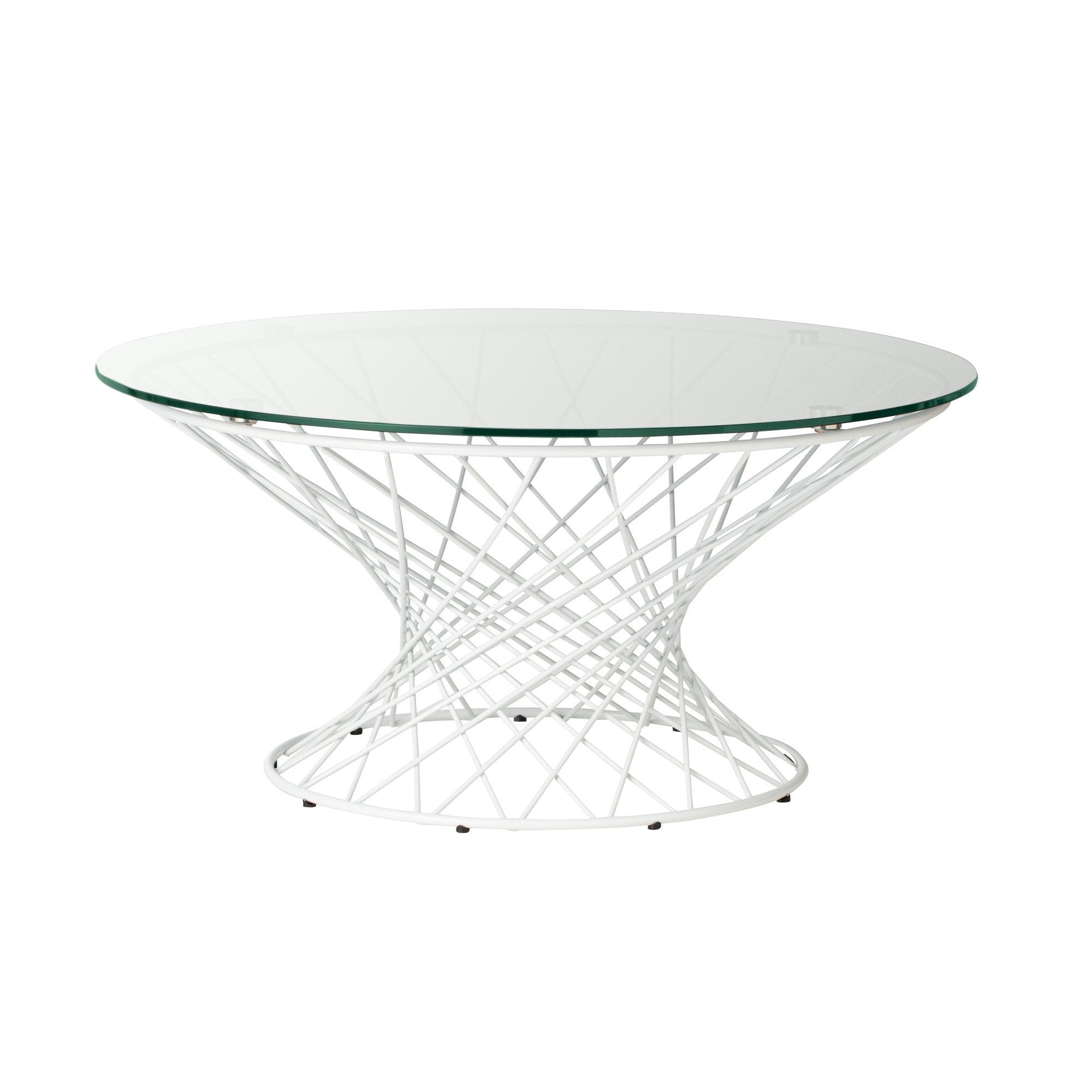 MAGLIA COFFEE TABLE  80 CLEAR X  WHITE (A) (W800 × D800 × H385)