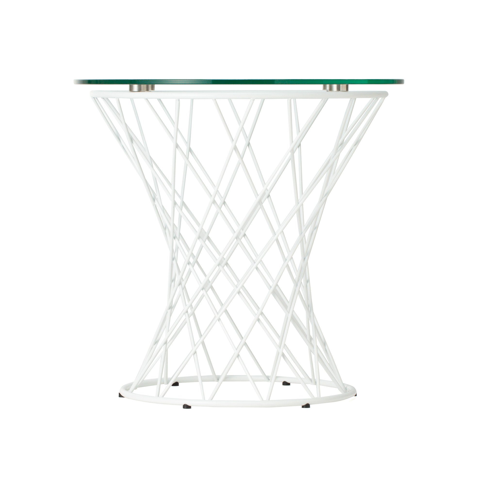 MAGLIA SIDE TABLE 50 CLEAR X WHITE (A) (W500 × D500 × H485)