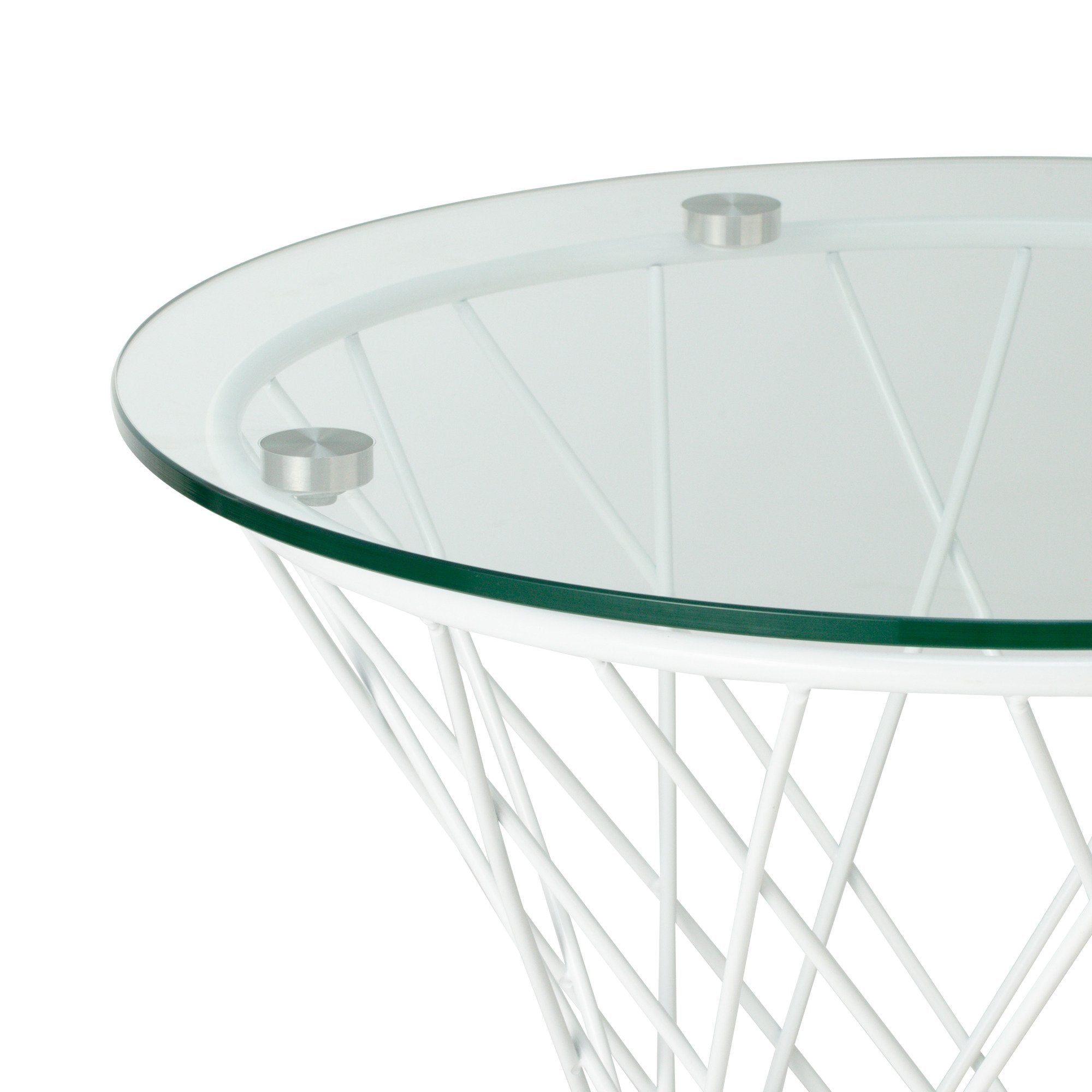 MAGLIA SIDE TABLE 50 CLEAR X WHITE (A) (W500 × D500 × H485)